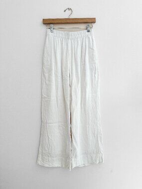 Abercrombie Linen-Blend Pull-On Pant - White XS Short (Women's)